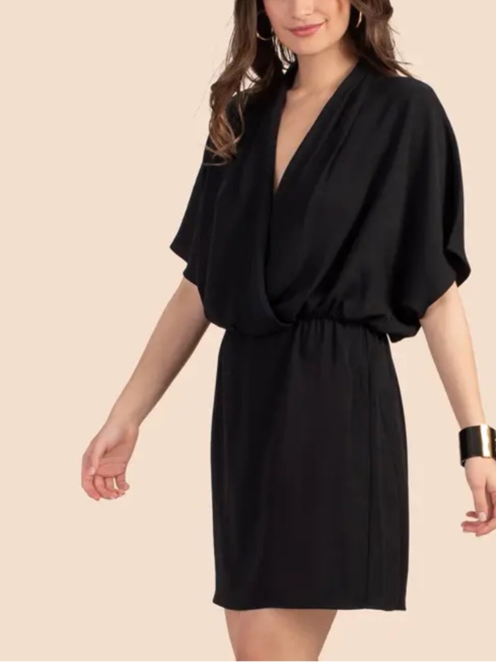 ☀️ New! TRINA TURK Dolman Sleeve Mini Dress in Black